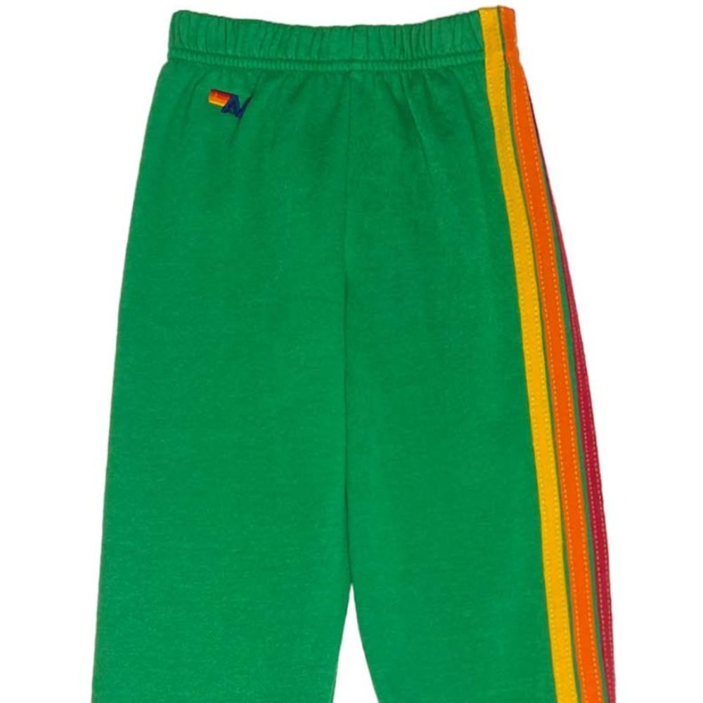 AVIATOR NATION UNISEX KID'S 5 STRIPE SWEATPANTS - KELLY GREEN, SIZE 14